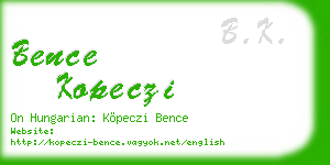 bence kopeczi business card